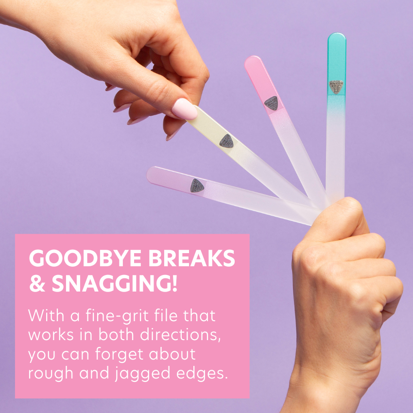 4-Pack Pastel Glass Nail Files With Sleeves