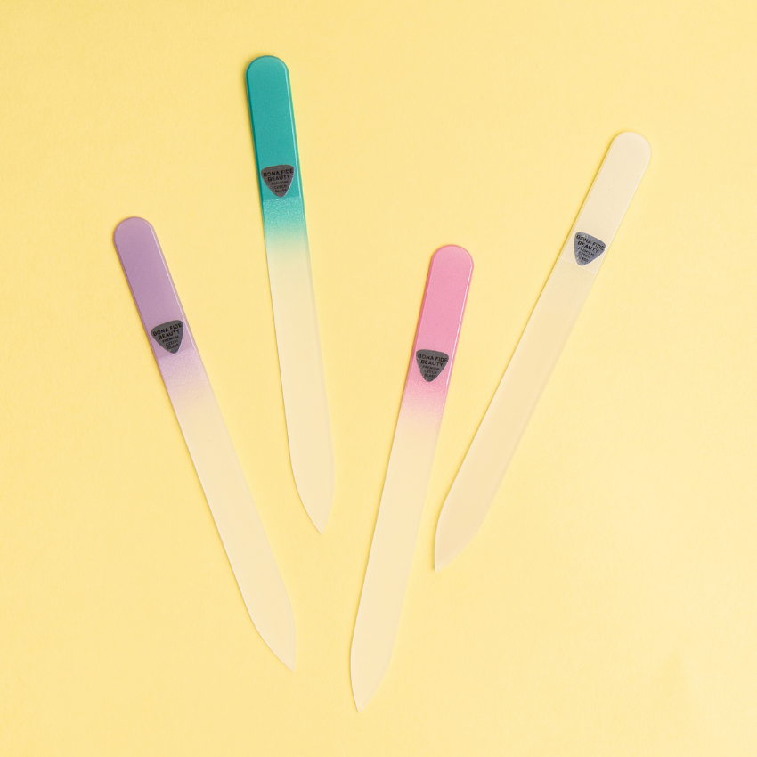 4-Pack Pastel Glass Nail Files With Sleeves