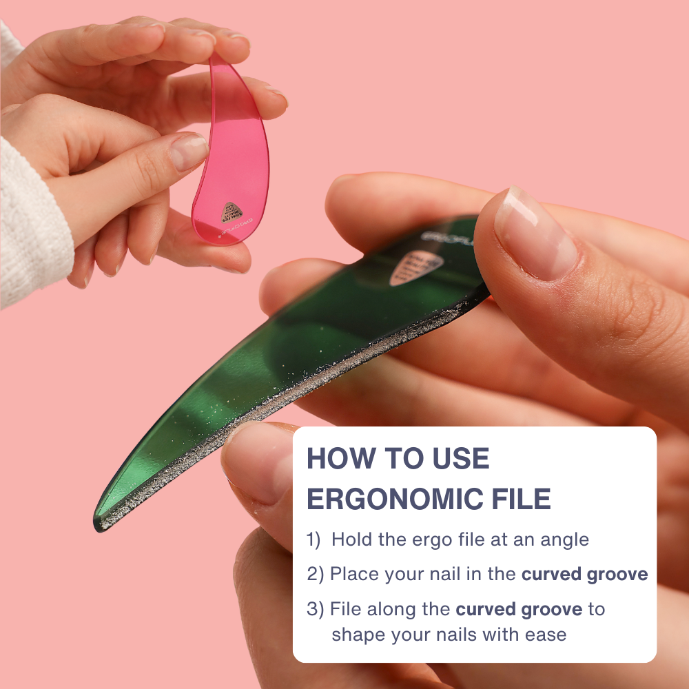 'Bestie' Ergonomic Double Duo Glass Nail File Set | Limited Edition