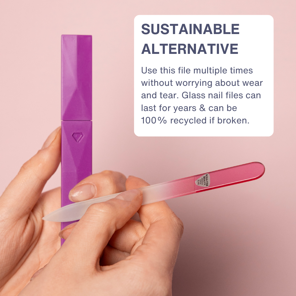 Single Glass Nail File in Pink