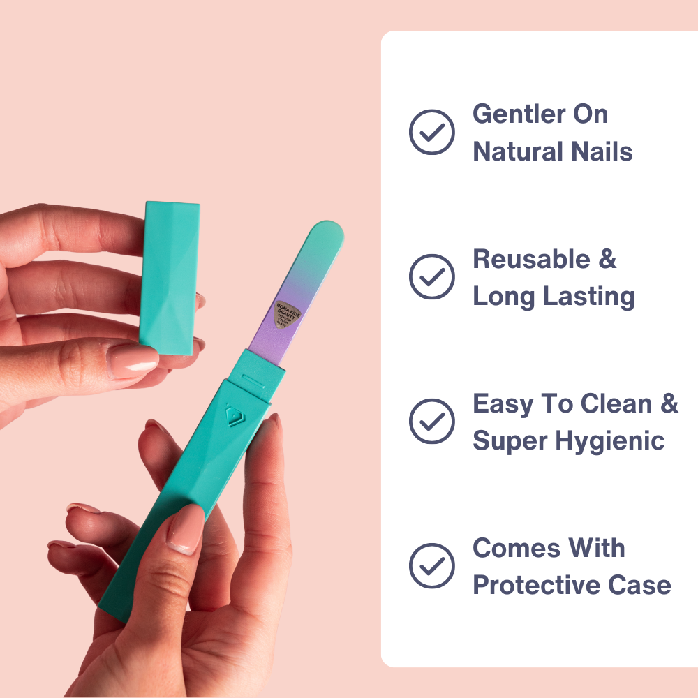 Single Glass Nail File In Aqua/Violet | Hard Case 2.0 Series