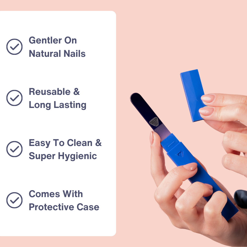 Single Glass Nail File in Navy