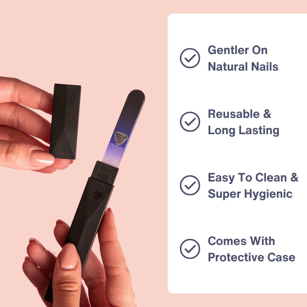 Single Glass Nail File In Black/Cobalt - Hard Case 2.0 Series