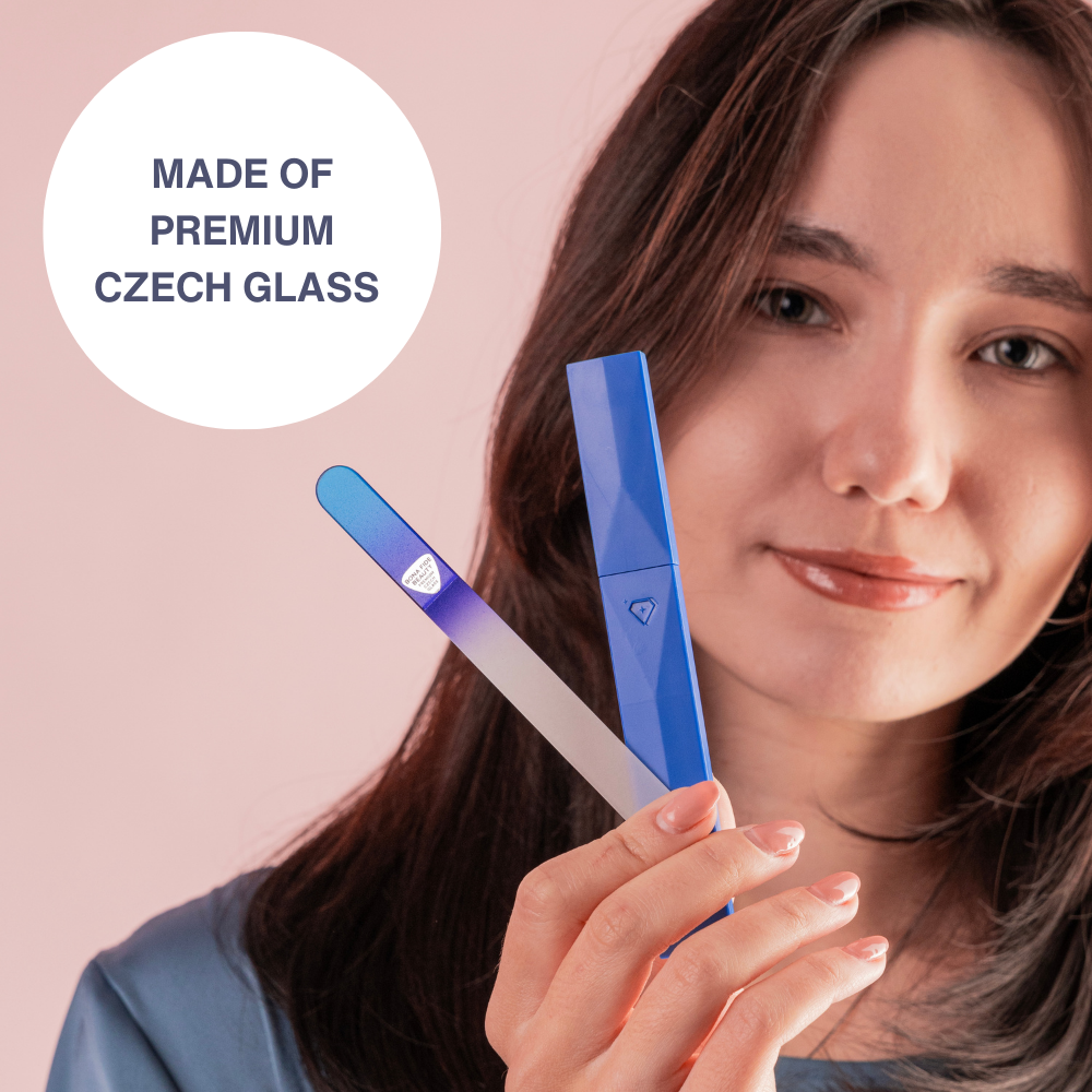 Single Glass Nail File In Aqua/Cobalt | Hard Case 2.0 Series