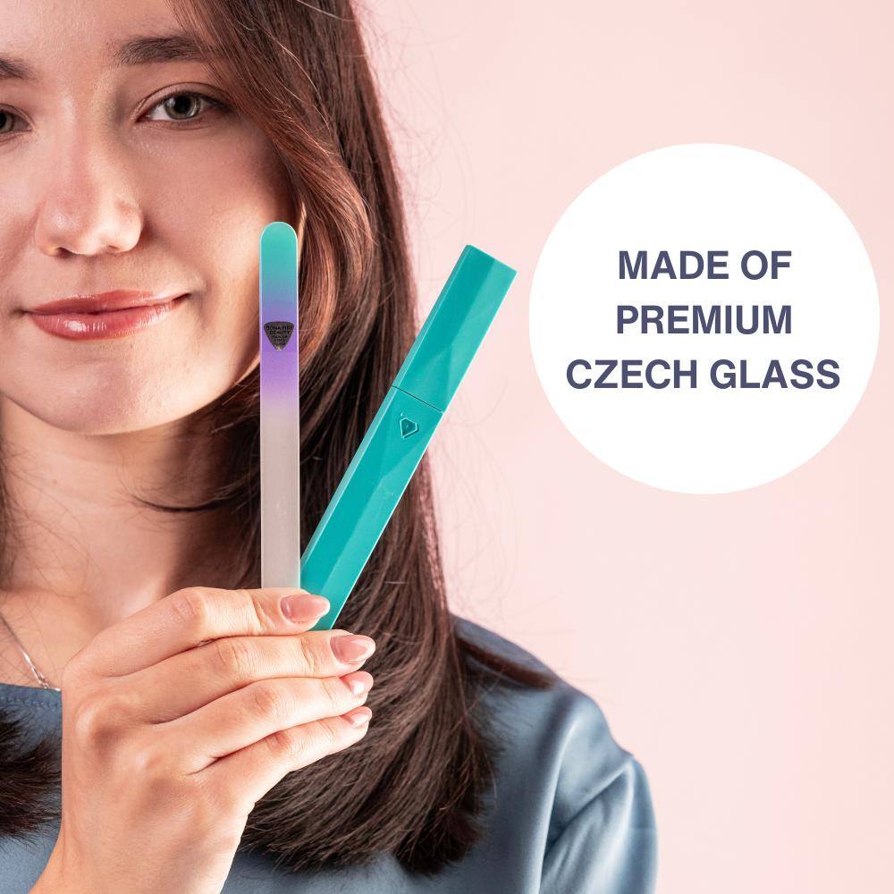 Single Glass Nail File In Aqua/Violet | Hard Case 2.0 Series