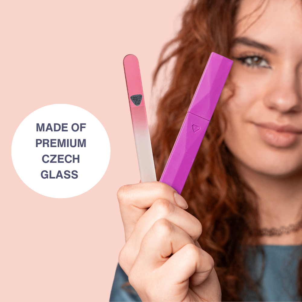 Single Glass Nail File in Pink