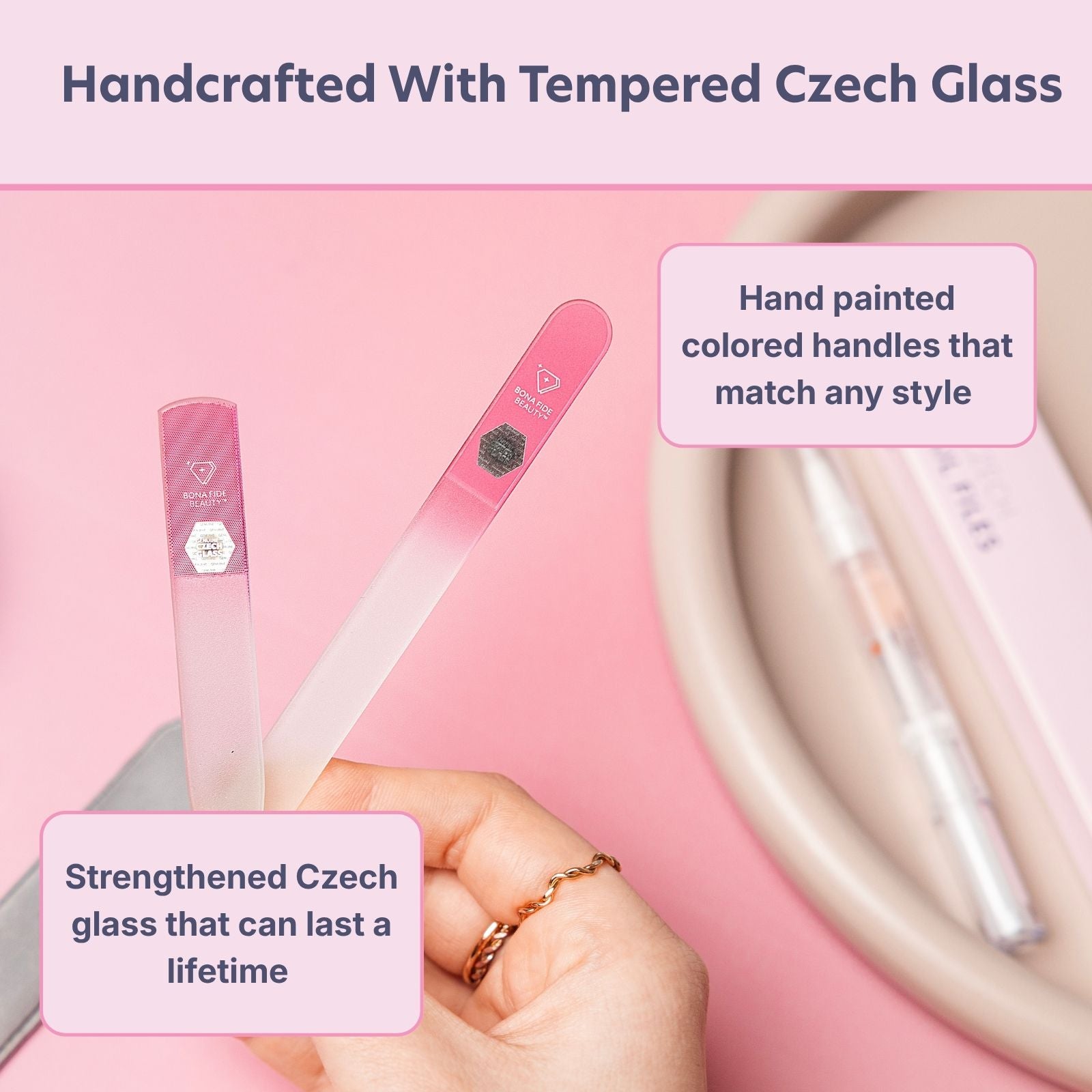 2-in-1 'File & Shine' Czech Glass Nail Buffer Set