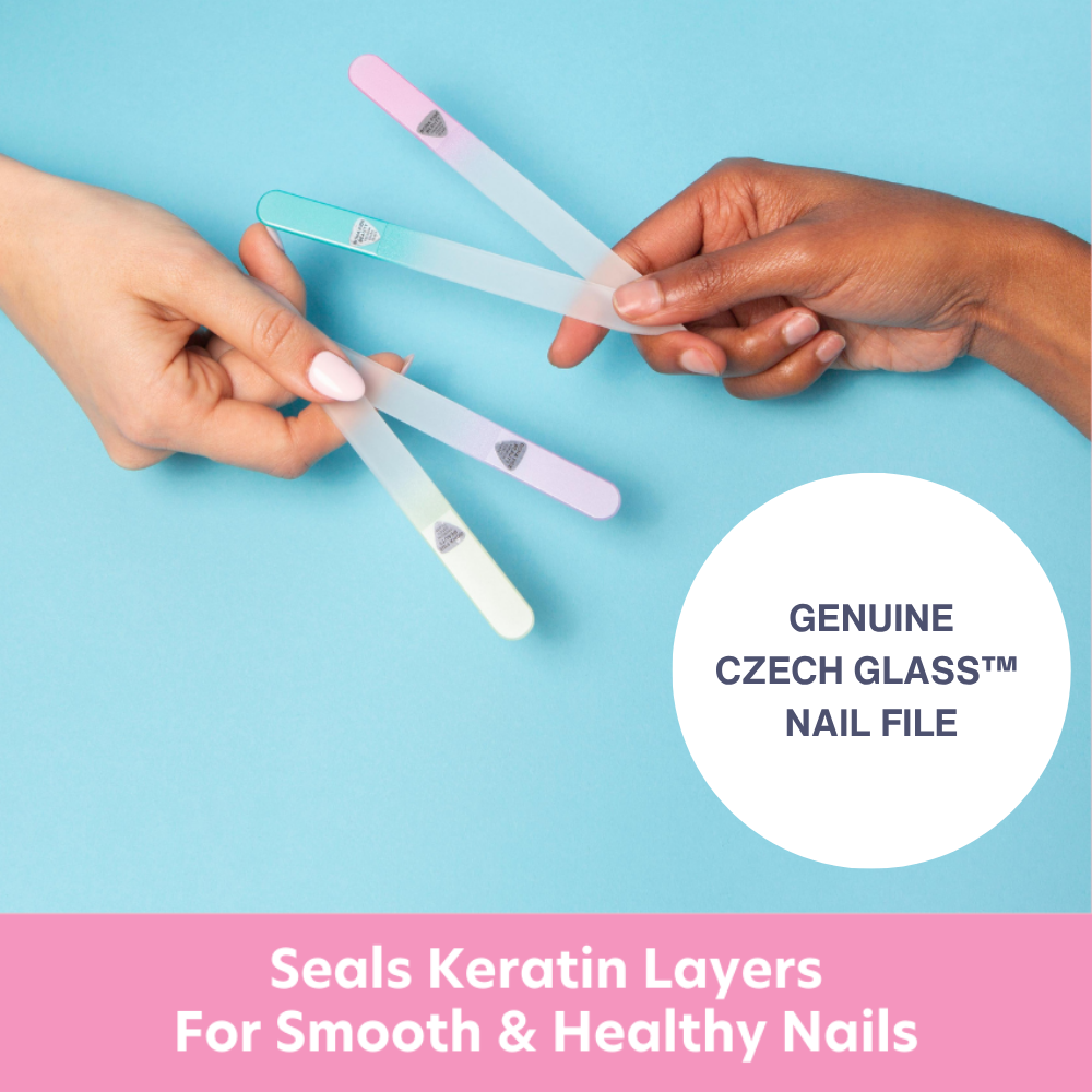 4-Pack Pastel Glass Nail Files With Sleeves