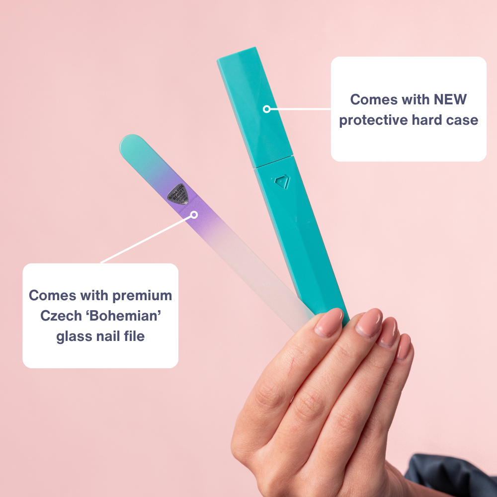 Single Glass Nail File In Aqua/Violet | Hard Case 2.0 Series