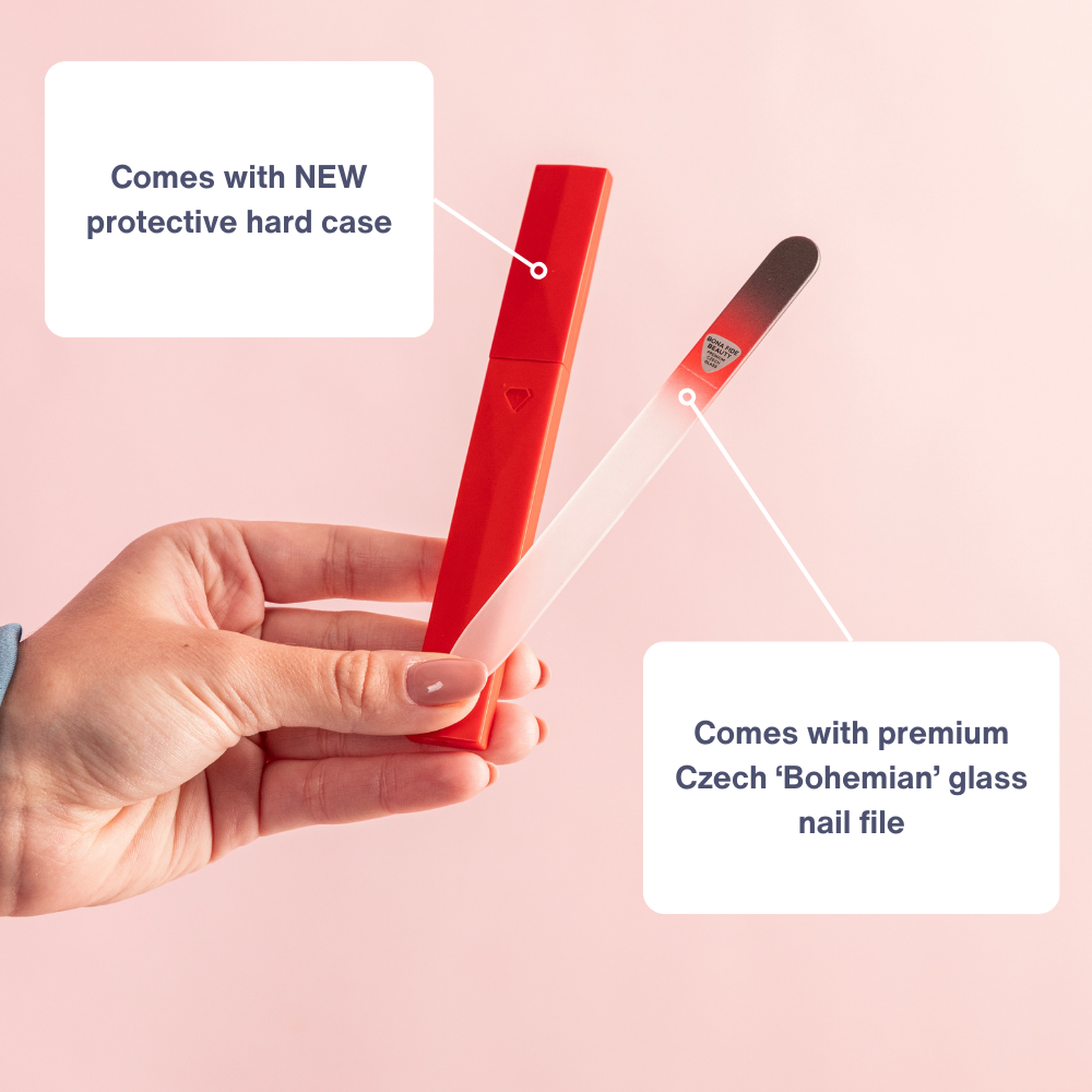 Single Glass Nail File In Black/Red | Hard Case 2.0 Series