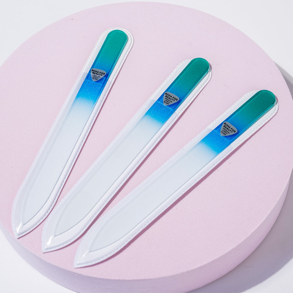 3-Pack Glass Nail Files Set With Sleeves