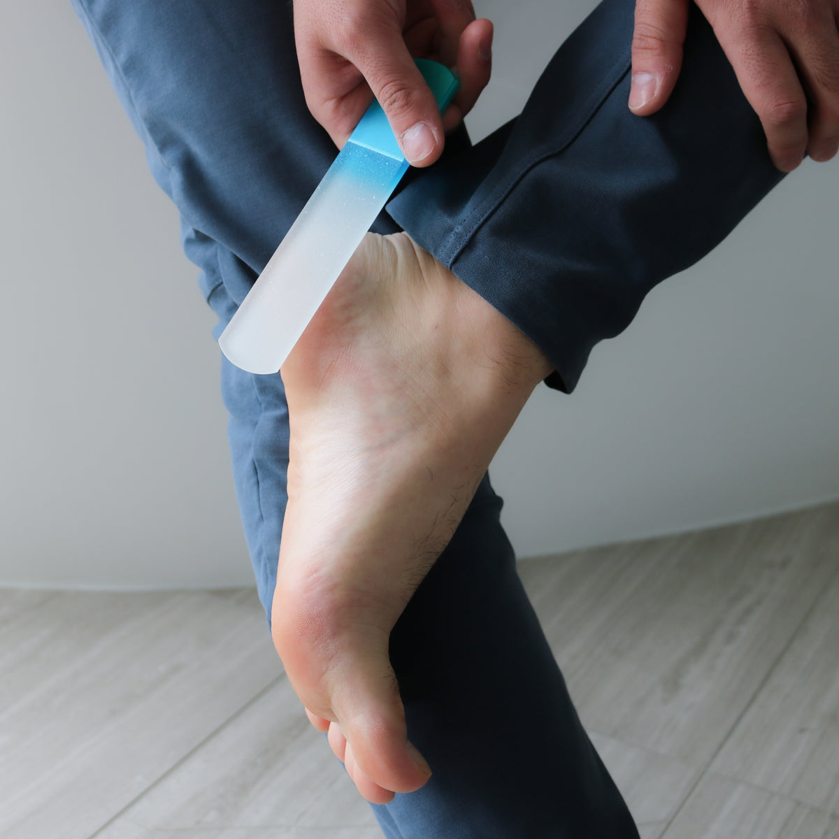 Foot File - Glass Foot File in Green Aqua | Bona Fide Beauty